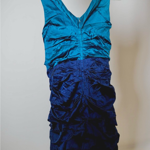 NWOT Express Teal and Navy Mini Dress - Picture 3 of 5